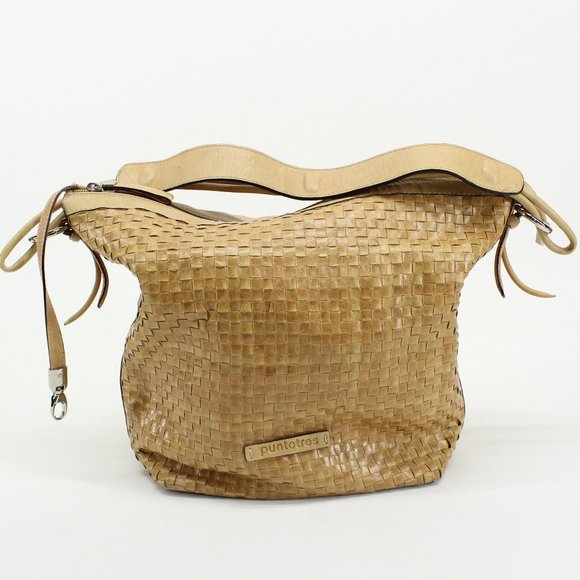 Puntotres Handbags - Vintage Puntotres Leather Woven Purse